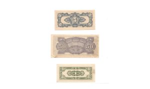 3 Bills - 1 Centavo - 5 Centavos - 50 Centavos WWII The Japanese Government
