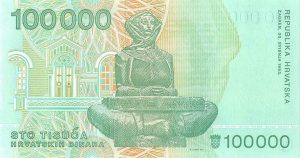 1993 Croatia 100,000 Dinara Uncirculated