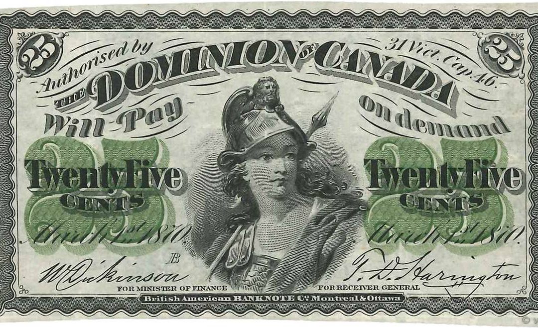 Canadian Shinplaster 25 Cent Banknote