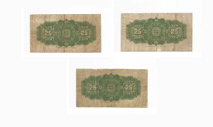 Canada Shinplaster Set - 3 Banknotes $0.25 - 25 Cents 1923